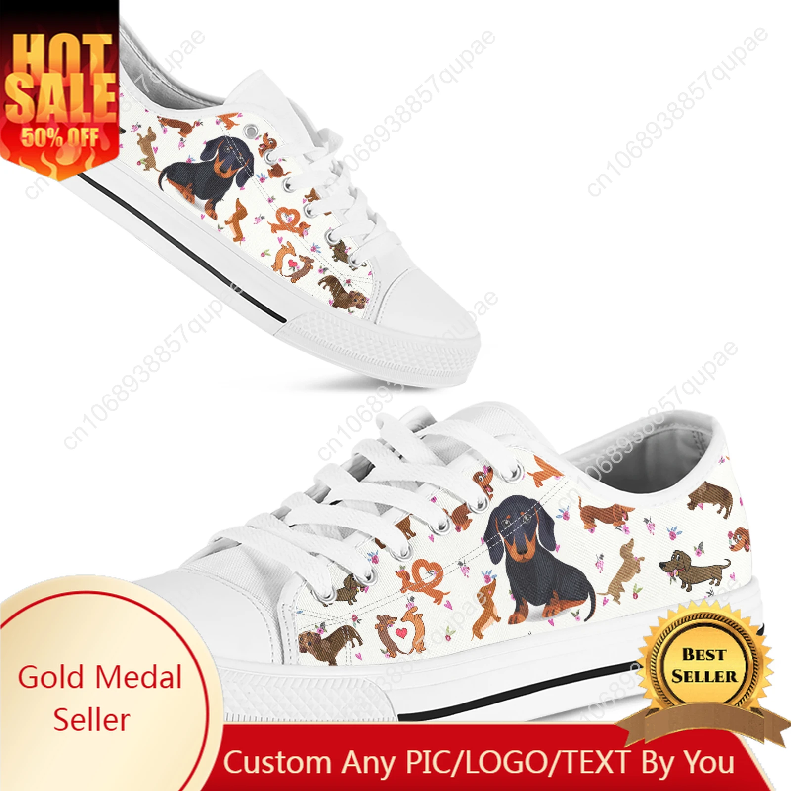 

Lovely Dachshund Lightweight Low Top Shoes Women Teenager Sneakers Canvas High Quality Sneaker Casual Customized Couple Shoe