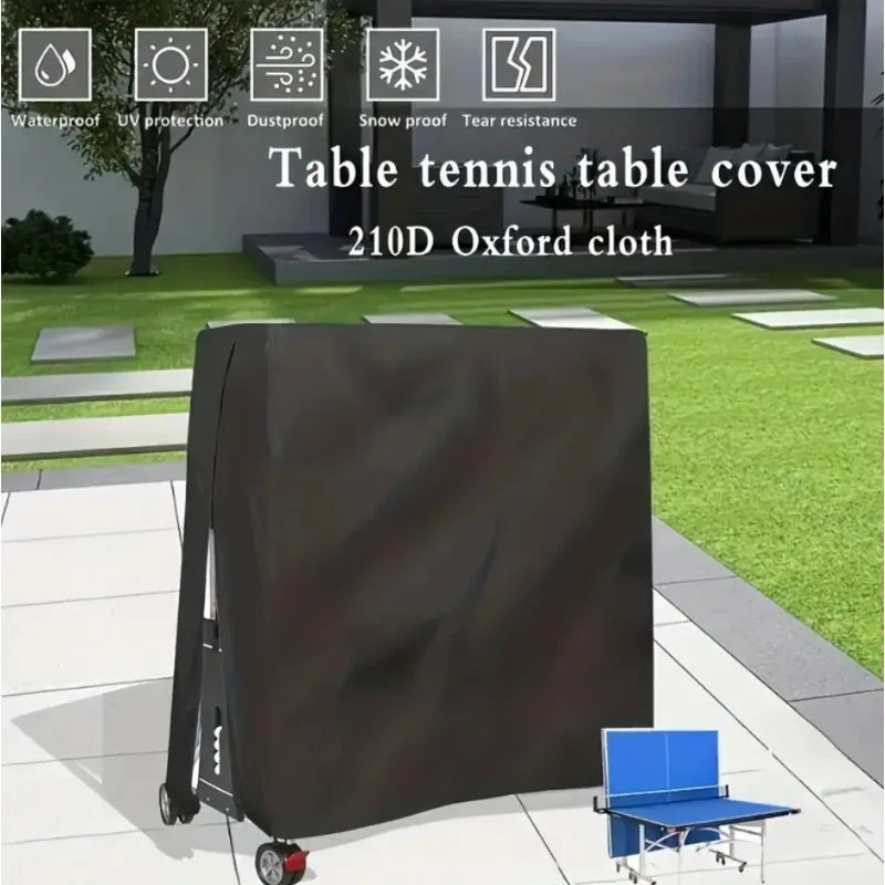 Ping Pong Table Cover 210D Oxford Fabric Waterproof UV Dustproof Heavy Duty Zipper Indoor Outdoor Protector