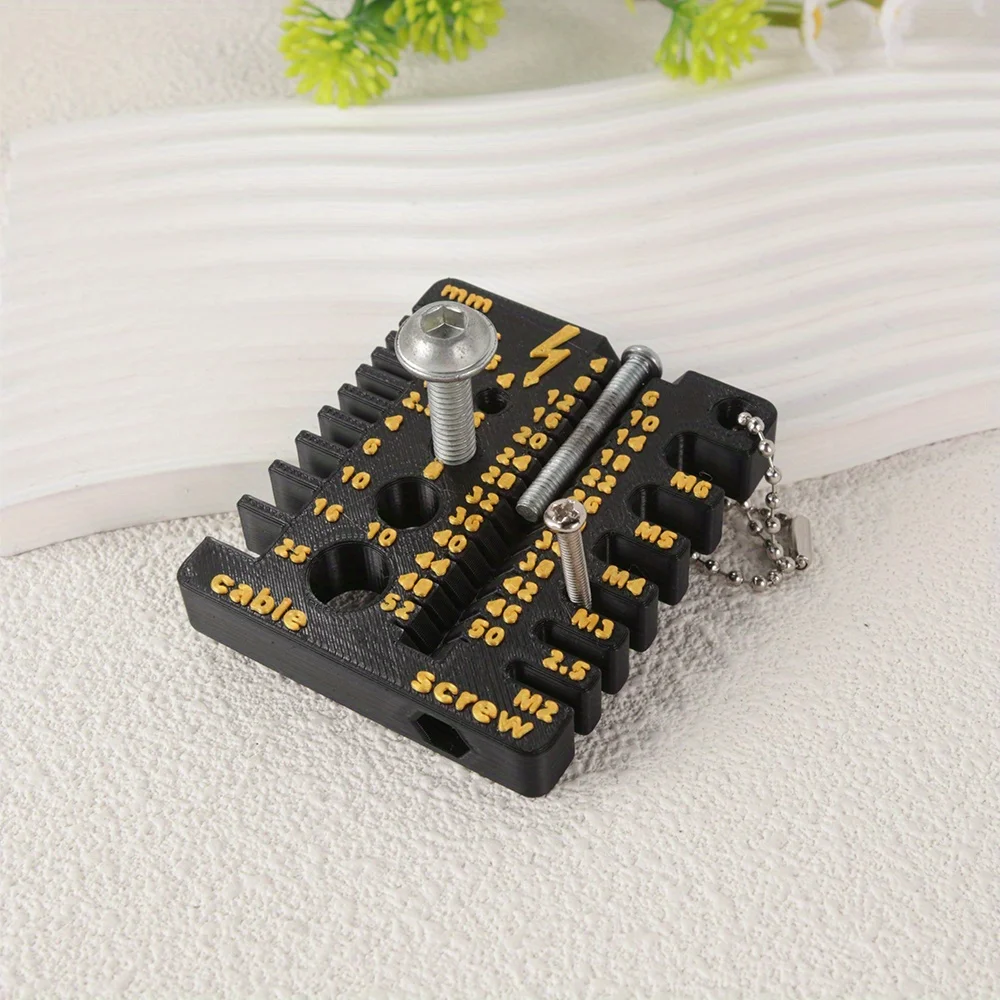 أداة قياس الأسلاك والبرغي، مسطرة قياسية على الوجهين، مسطرة متعددة الوظائف مدمجة ومحمولة وخفيفة الوزن #3