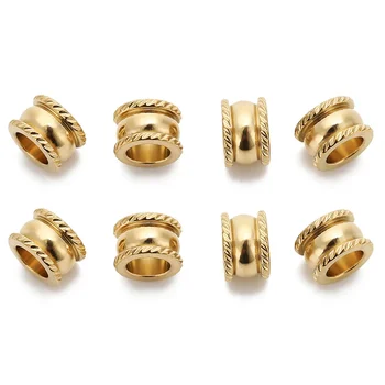 20ชิ้น3/4/5/6มิลลิเมตรหลุมสแตนเลสลูกปัดหลวมเสน่ห์สำหรับ DIY กำไลข้อมือสร้อยคอเครื่องประดับหนังทำเครื่องประดับ