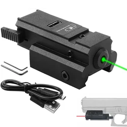 Viseur laser vert rouge foncé aste par USB, pour fusil, odorde poing, pointeur de tir