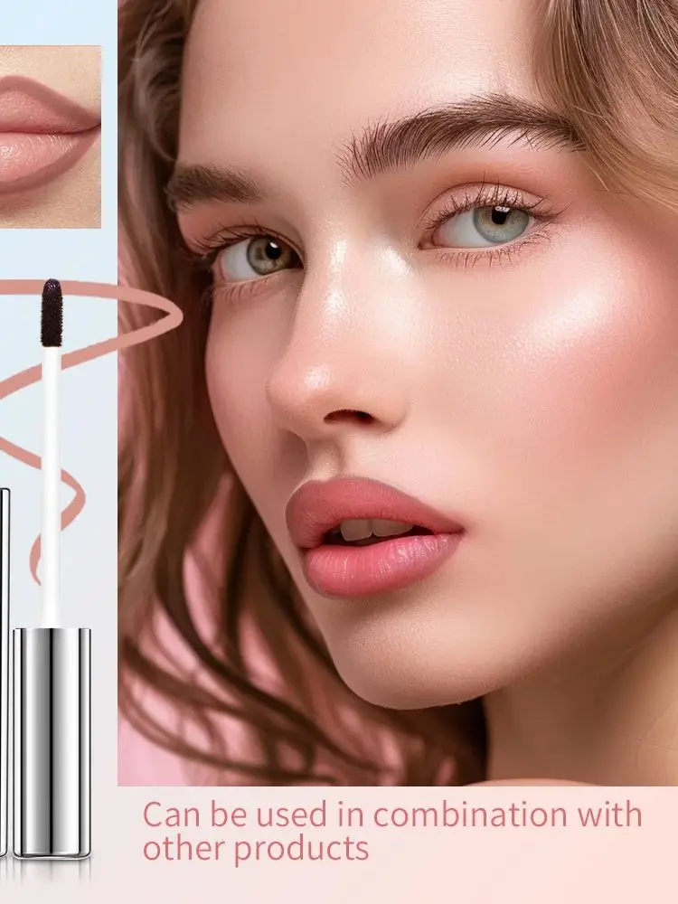 Waterdichte Lip Liner Peel Off Tattoo Lipgloss Waterdichte Langdurige Matte Lip Tint Bruine Contour Afscheur Lippen Vlek Cosmetische - afbeelding 2
