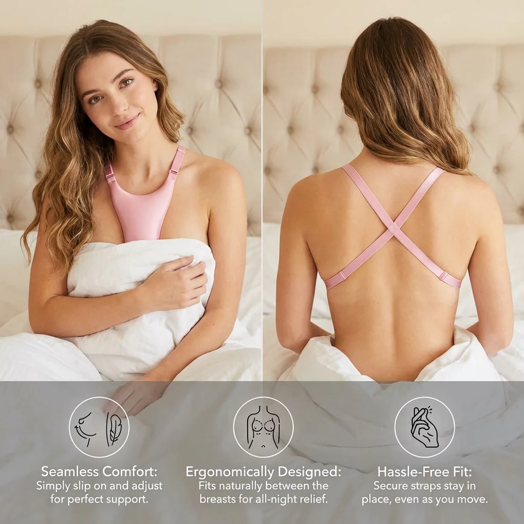 Anti-Wrinkle Breast Pillow for Side Sleeping - Wrinkle-Resistant Support Pillow to Help Reduce Breast Wrinkles