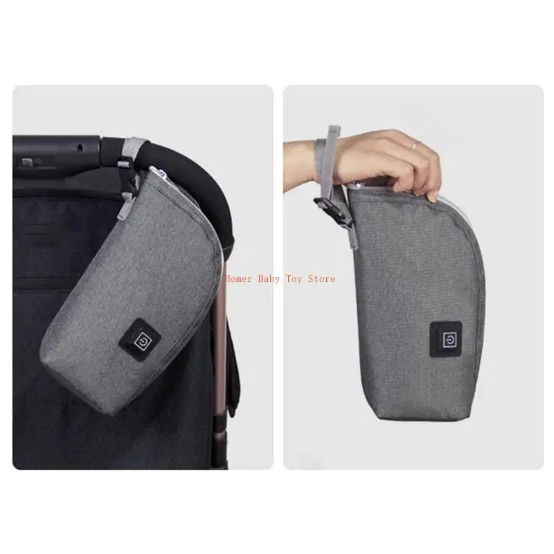 J0PF Scaldabiberon USB Scaldalatte da viaggio portatile Biberon con copertura calda Borsa termica per termostato isolante