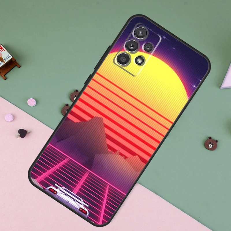 Vaporwave 80's Retro Neon Synthwave Cover For Samsung A32 A12 A52 A72 A21S A20e A02S A20S A30 A40 A50 A70 A31 A51 A71 Case