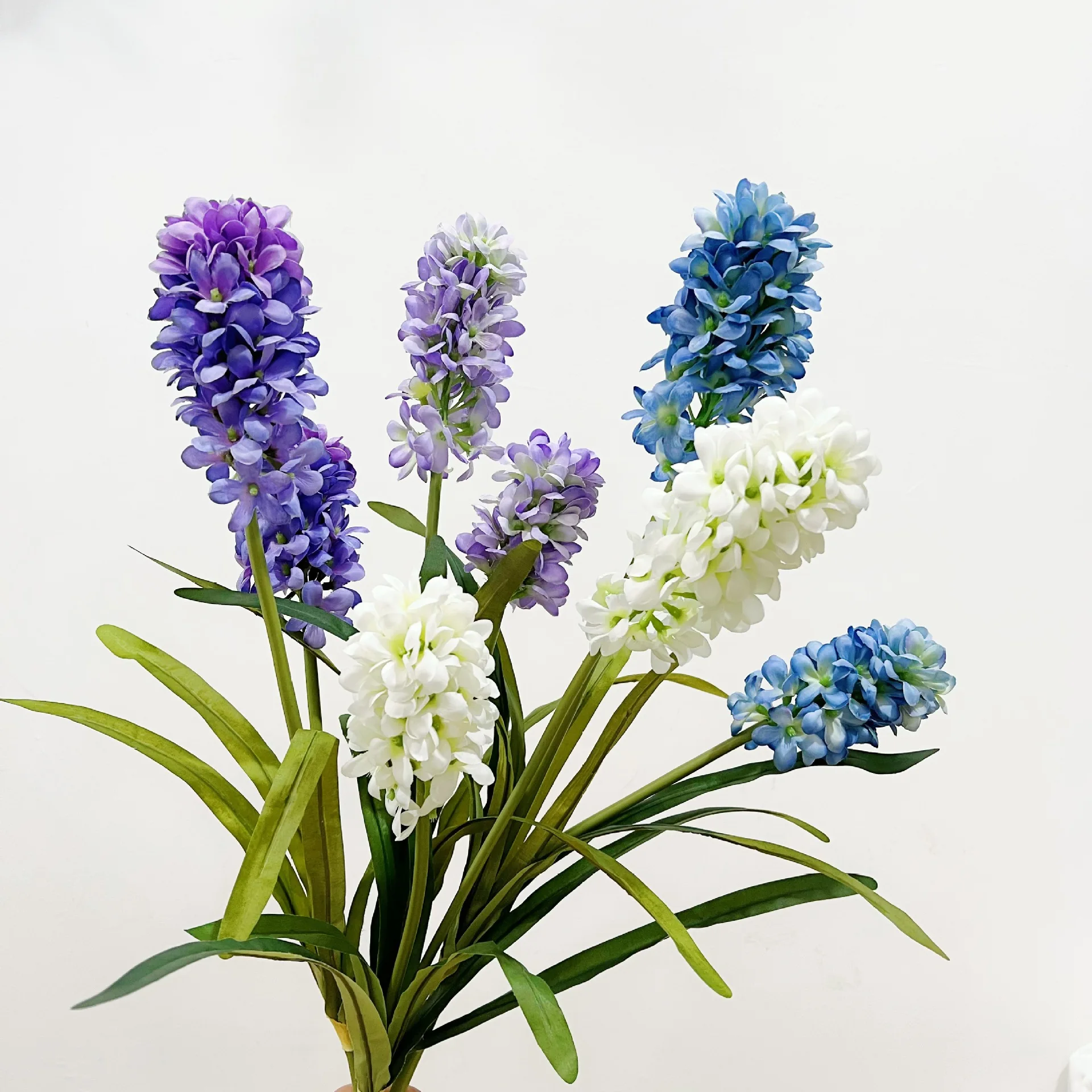 3Pcs Artificial 2Head Hyacinth Silk Flowers for Home Decoration Wedding Hall Ceiling Guide Floral Arrangement Party Table Decor
