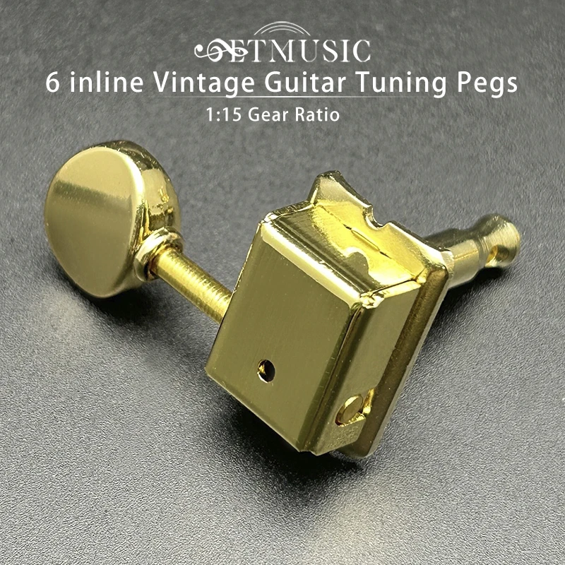 6Pcs  inline Vintage Guitar Tuners Tuning Pegs Keys Machine Heads Set for Electric Guitar Black/Gold/Chrome