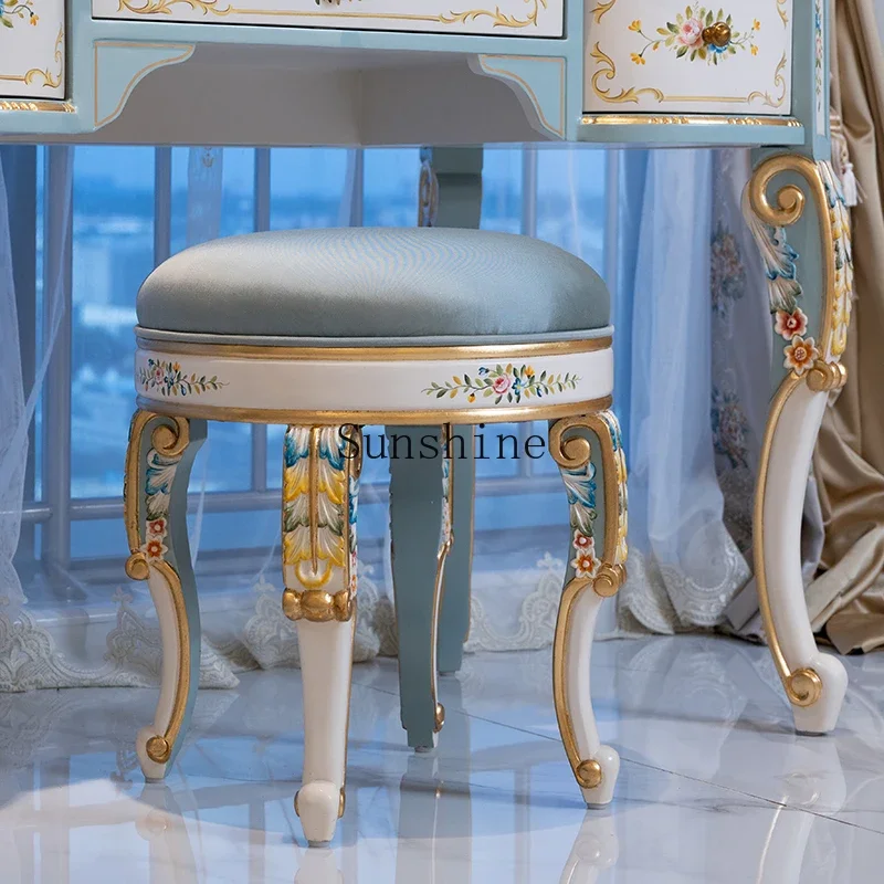 

French court elegant solid wood sticker gold foil painting dresser bedroom