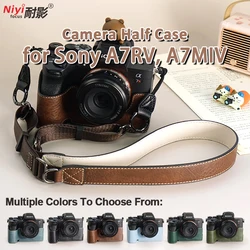Camera Half Case Base Cover for Sony A7M4 A7R5 A7MIV A7RV markIV V Camera Protector Bottom Opening 1/4 Scew Leather Baseplate