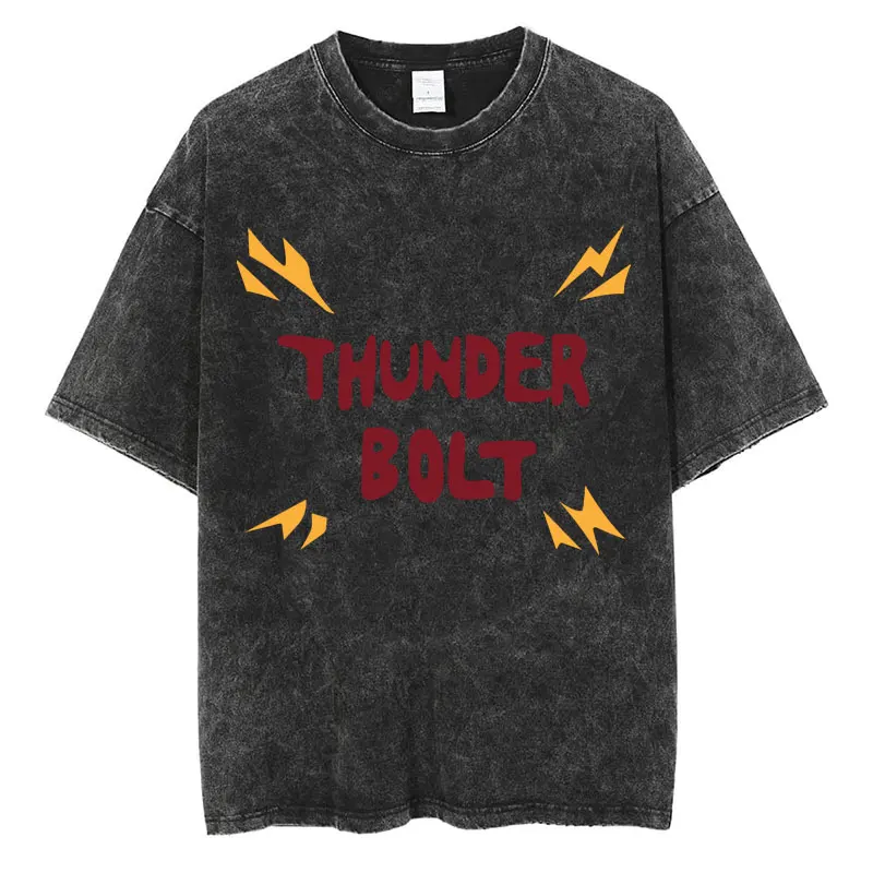 Japanese Anime My Hero Academia Washed T Shirt Denki Kaminari Cosplay Manga Tshirt Men Women Casual Cotton Loose Street T-Shirts