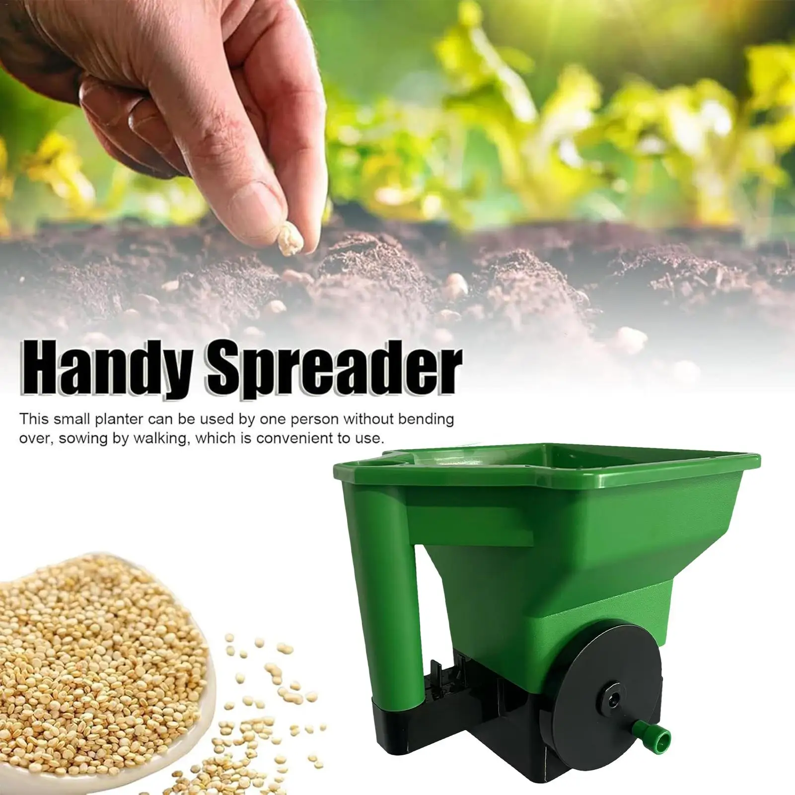 Hand Fertilizer Spreader Handheld Lawn Spreader Garden Supplies Hand Crank Planting Tool for School Projects Outdoor Yard Small