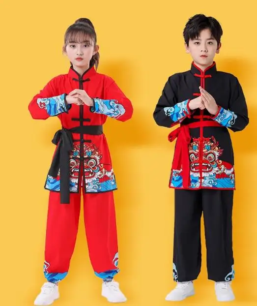 Traditional Chinese Clothing Kids Kungfu Wushu Tai Chi Uniform Boy Girl Arts Stage Performance Girl Boy Kung Fu Costumes