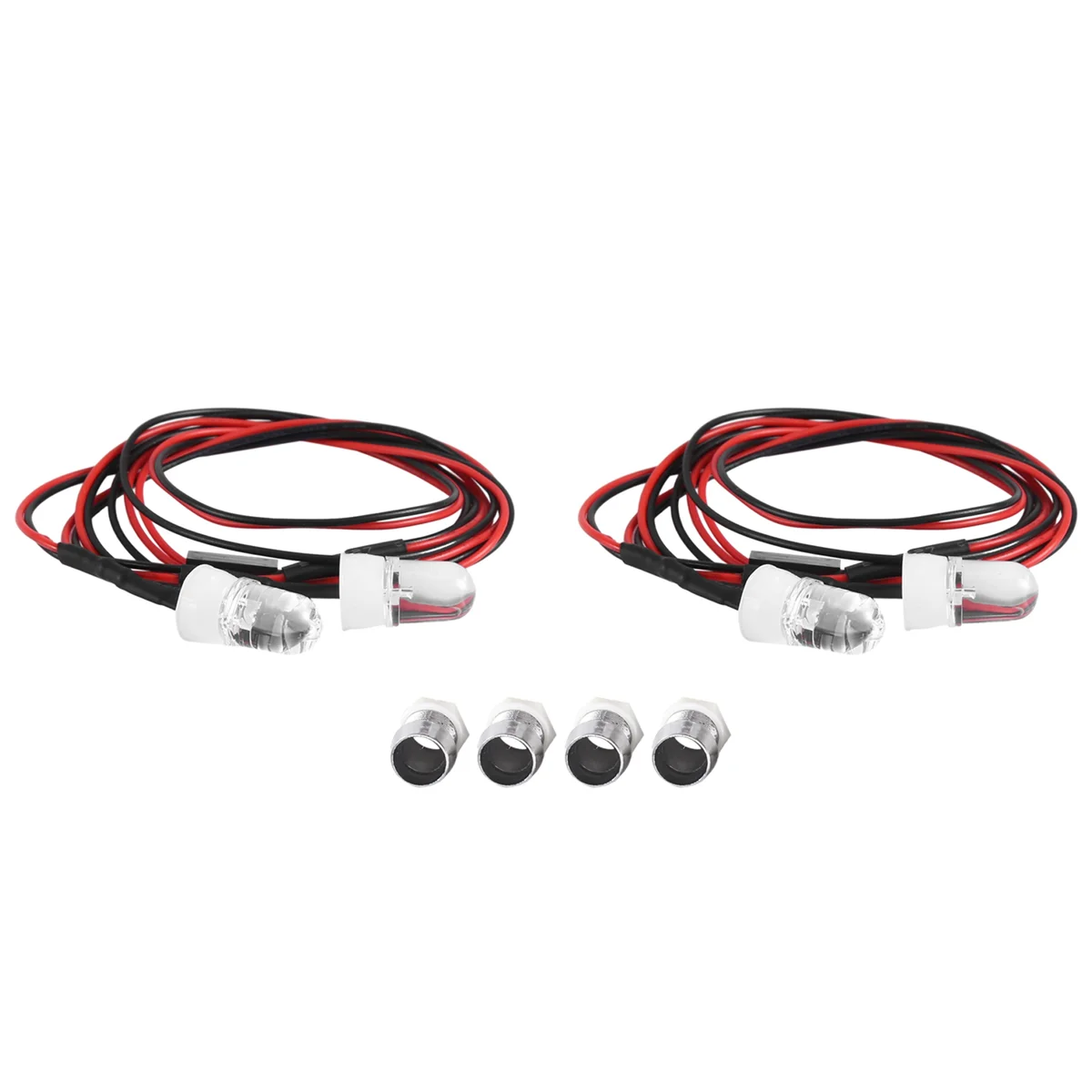 ABMW-RC Car Lights 3-9V Light Set Headlight Light Lamps for 1/5 1/8 1/10 1/12 1/14 RC Model Car Truck LED, 2 White 8mm