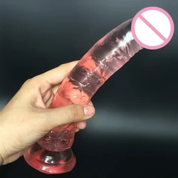 21cm long Big Dildo Realistic Jelly Penis with Strong Suction Cup dildo & Vibrator big cock Sex Toy for Woman Adult Sex Products