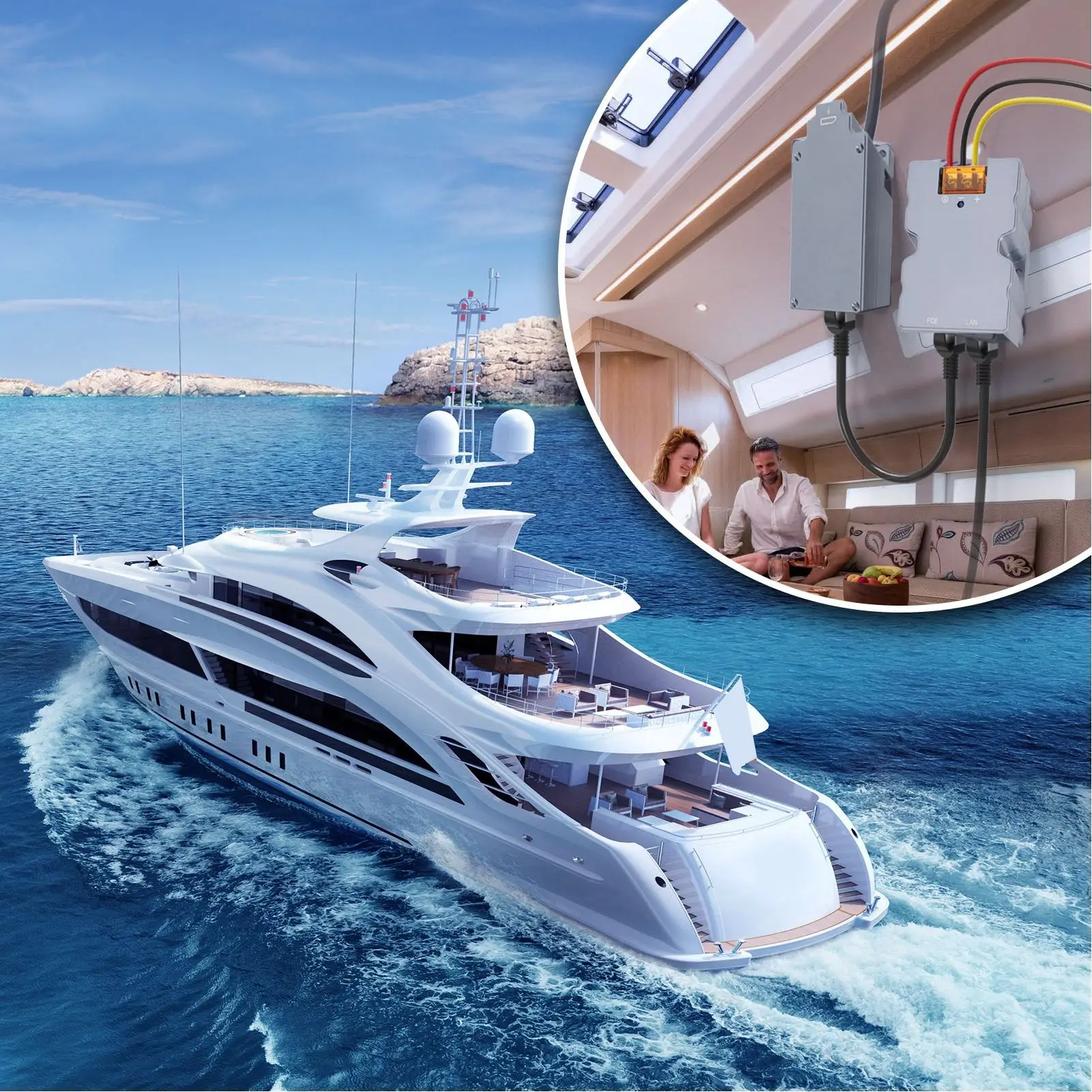 Kit Adaptor PoE Pasif 320W Set Injektor PoE Gigabit Pelindung Tegangan Rendah Konektivitas Kecepatan Tinggi Multifungsi Tangguh untuk Rumah