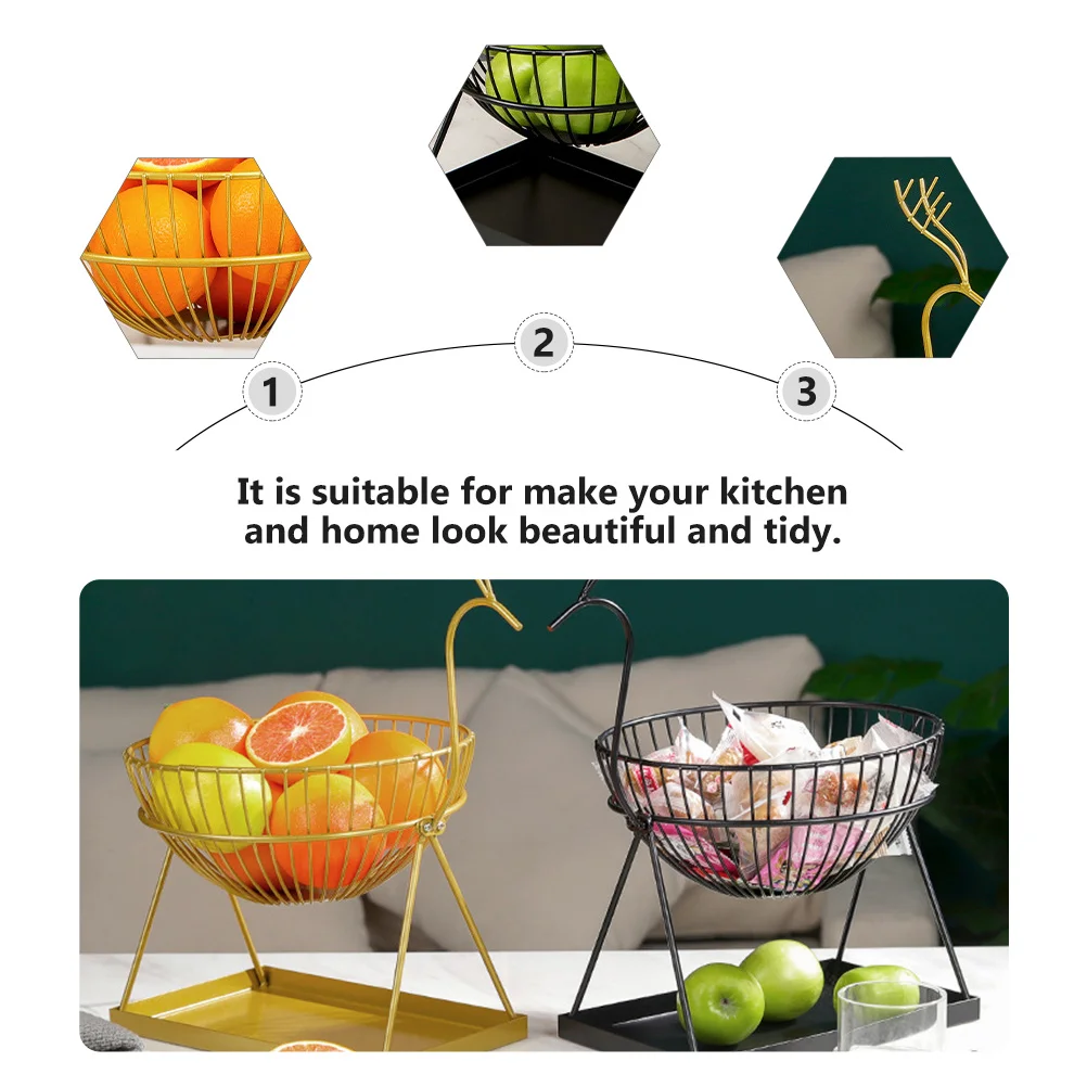 

1 шт. двухслойная корзина с фруктами, железная декоративная корзина для хранения в форме палевого цвета, кухонные товары для дома, декоративная корзина с фруктами