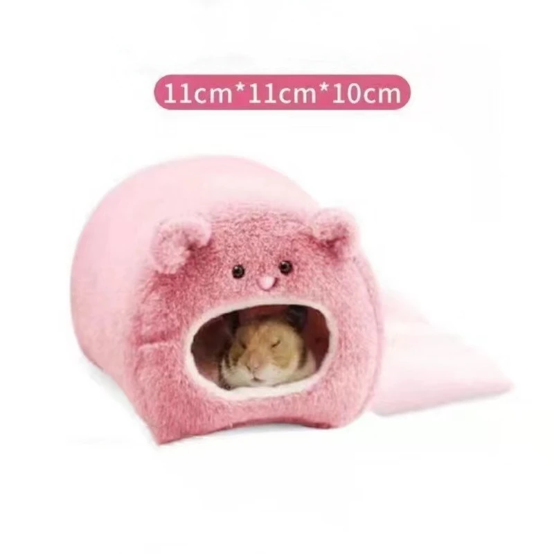 Hamster Soft Warm Bed Rat Hammock Pig Squirrel Winter Pet Toy Hamster Cage House Hanging Nest+Mat House Bed Animal Mice Rat Nest