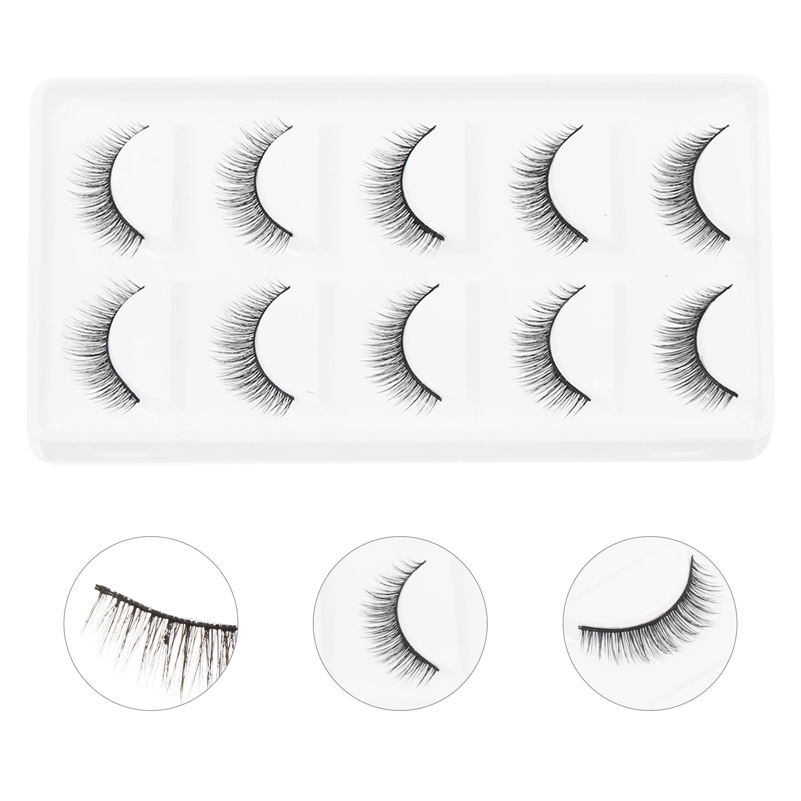 

False Eyelashes Fiber Makeup Natural Look Dense Thick Daily Party Women Black Cosmetics Lashes Extension