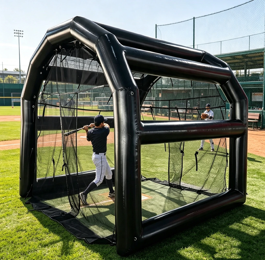 2027  Outdoor Portable Inflatable Batting Cage Baseball Softball Golf Hitting Training Net Backyard Sport Practice Inflatable Ne