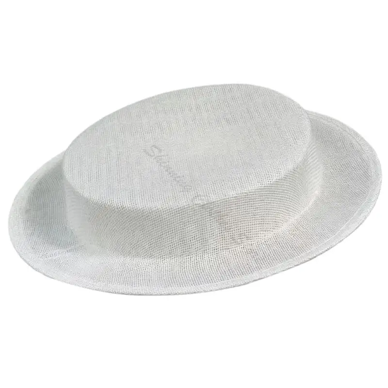 M68A Plain Event Hat with Flat Form and Textured Body, Dress Hat for Tea Parties, Stage Outfits, DIY Accent Styling