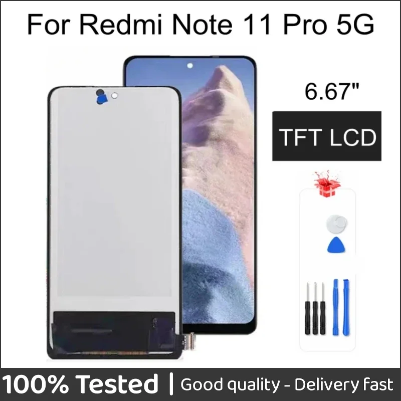 

6.67" TFT LCD For Xiaomi Redmi Note 11 Pro 5G LCD Display 21091116i Touch Screen Digitizer For Redmi Note11 Pro 2201116SG LCD