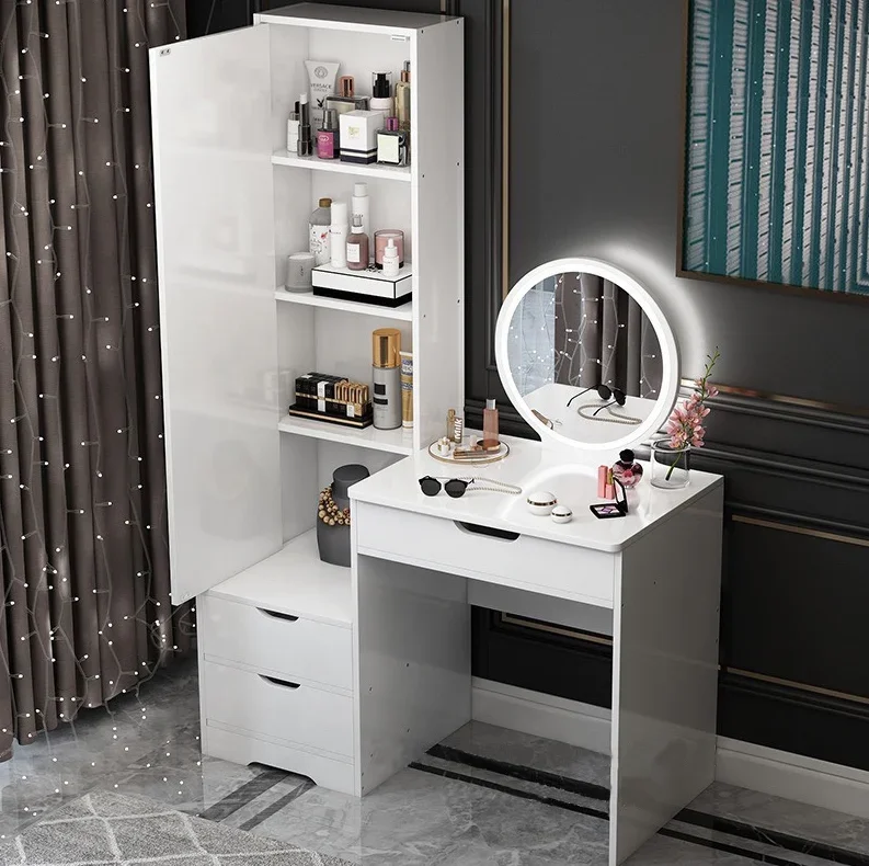 Dressing Table Dresser Bedroom Vanity Table with Drawers Make Up Table with Mirror and Cabinet Bedroom Furniture