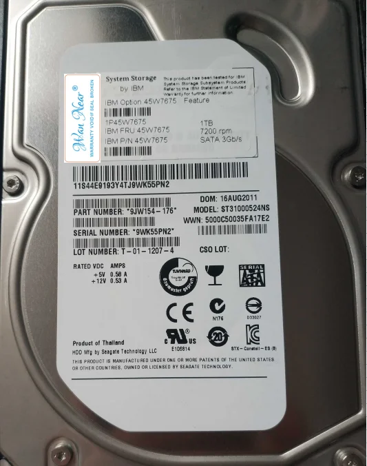 

Для XML 45W7675 ST31000524NS 1 ТБ SATA 3GB 3,5