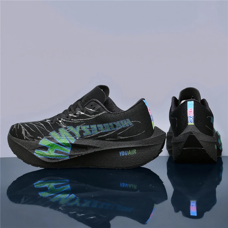 Elite Carbon Plate Running Shoes, Ultra Light Breathable Mesh Racing Sneakers, High Rebound Cushion Athletic Footwear for Road J