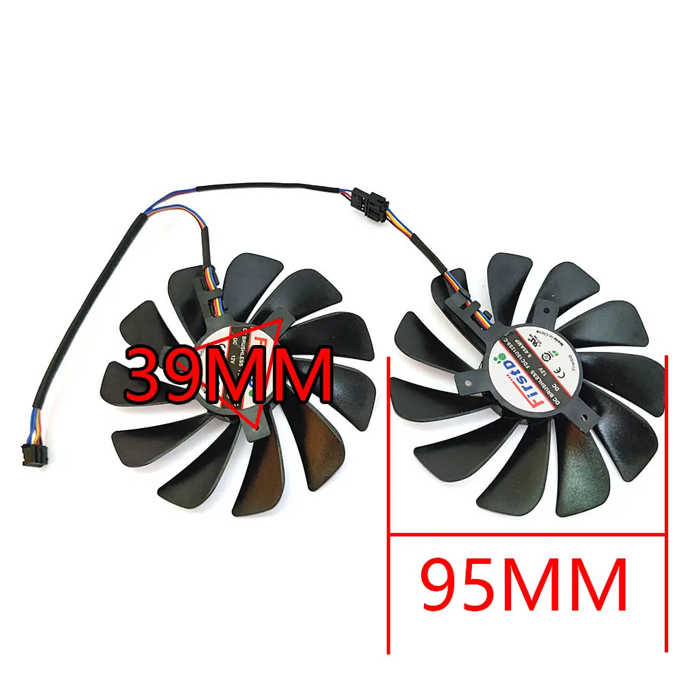 Nieuwe 1Lot 95Mm 4PIN FDC10U12S9-C Rx 5600 Xt Gpu Fan, voor Xfx Rx 5700 5700XT 5600XT Videokaart Koelventilator