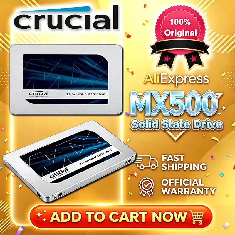 Unidad de estado sólido interna Crucial MX500 SSD de alta velocidad de 240 GB, 500 GB, 1 TB, 2 TB, BX500 3D NAND SATA de 2,5 pulgadas para disco duro de portátil