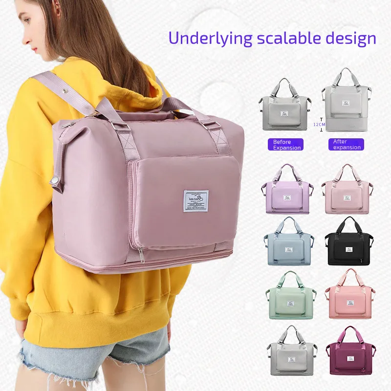 New Fashion Expansion Large-Capacity Travel Bag Folding Handbag Tote Gym Luggage Bags for Men Women Travel Backpack Duffle Bags