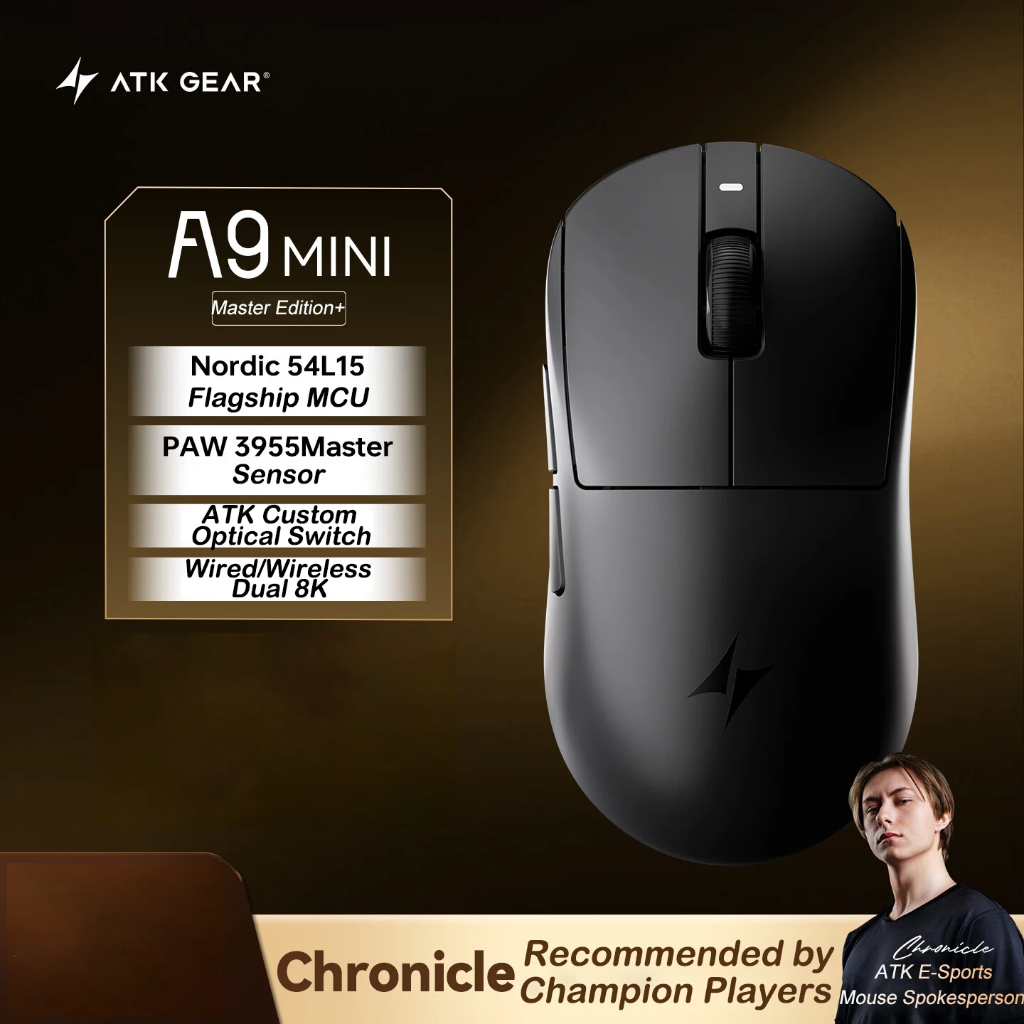 ATK Dragonfly A9 MINI マスターワイヤレスゲーミングマウス人間工学に