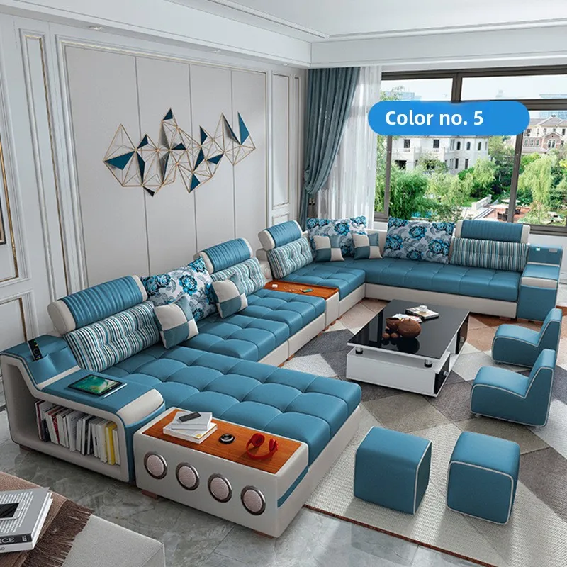 # Simple Modern Large & Small Apartment Detachable Washable Latex Sponge Technical U Shape Living Room Sofa