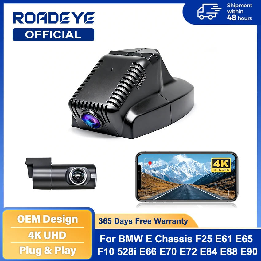 4K Plug And Play For BMW 5 series 528i 535 F07 F10 F11 X3 F25 X5 E70 2008-2012 Car WiFi APP DVR Video Recorder Monitor Dashcam
