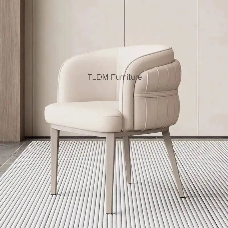 

Кресло в скандинавском стиле с отделкой из искусственной кожи, современное мягкое кресло для гостиной, спальни, туалетного столика, домашнего декора