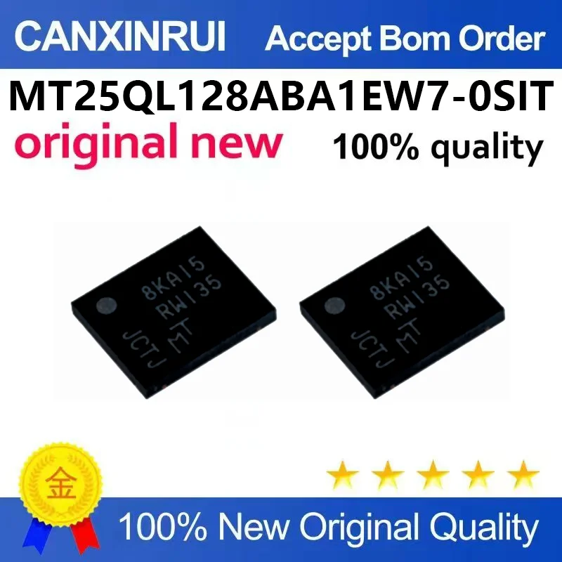 （5pcs-100pcs)Brand new original MT25QL128ABA1EW7-0SIT package DFN-8 NOR silk screen RW135 memory