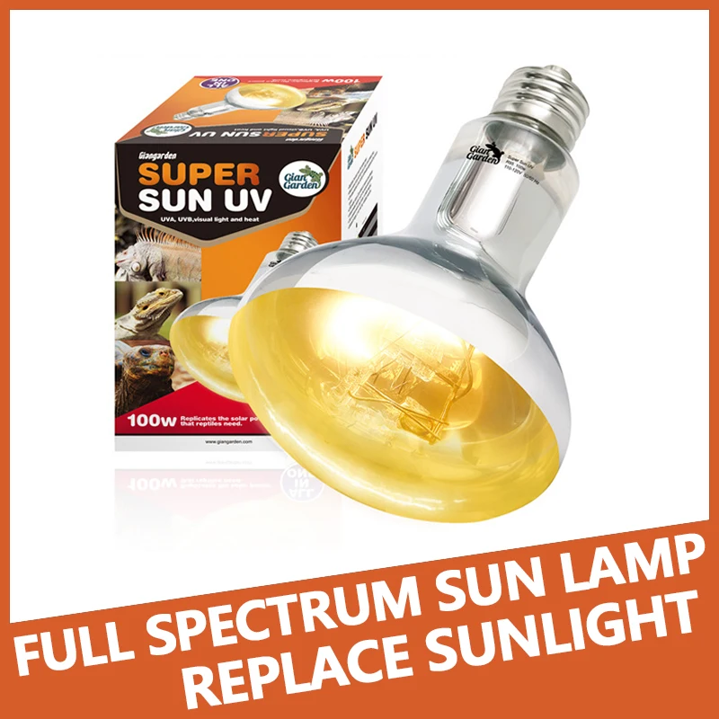 Reptiles Full Spectrum UVA+UVB Sun Lamp Tortoise Lion Lizard Sun Lamp Pet Heated Sun Lamp