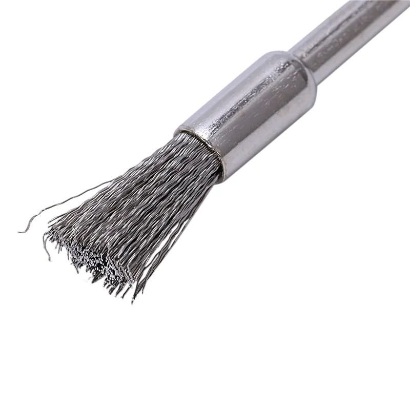 60 шт. проволочная щетка из нержавеющей стали 1/4 дюйма (6 мм) No 5332 с хвостовиком 1/8 дюйма (3 мм) для Dremel