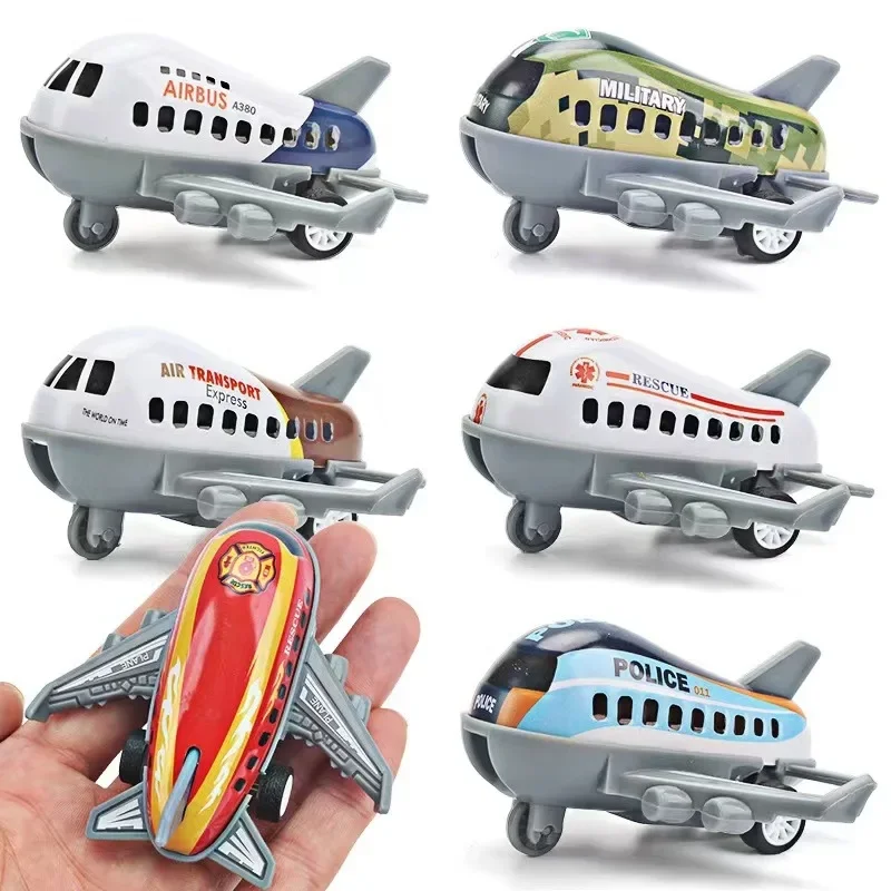 

6Pcs/set Alloy Pull Back Airplane Model Toy For Kids Baby Mini Colorful Aircraft Plane Rebound Board kids birthday Gift