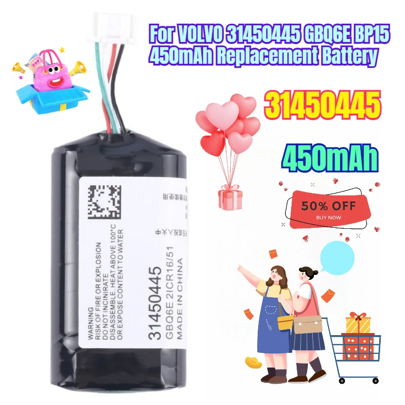 

For VOLVO 31450445 GBQ6E BP15 450mAh Replacement Battery