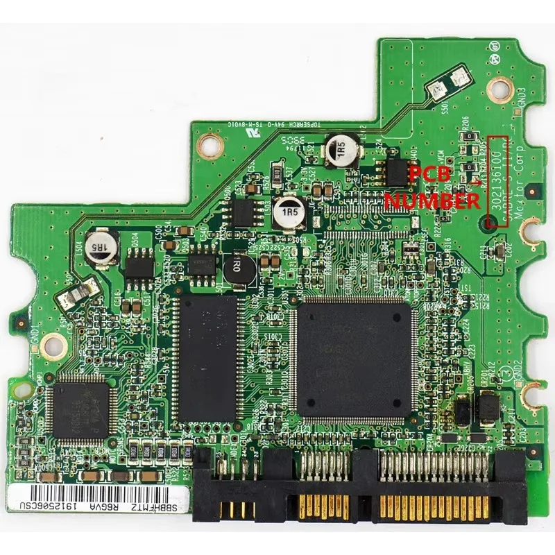 

Печатная плата Maxtor Desktop SATA для жесткого диска номер: 302136100/микросхема основного контроллера: 040128000