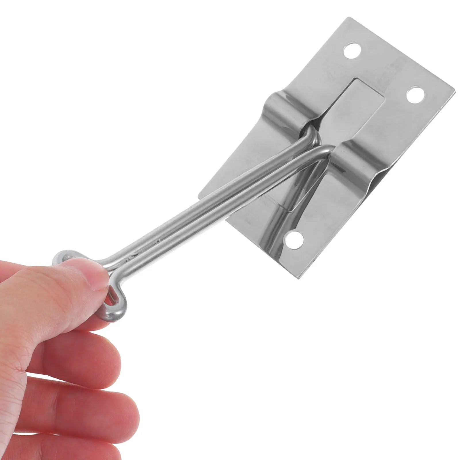 

1 Set 4 Inch Stainless Steel Door Latch Trailer Cargo Holder Catch Durable Replacement Hardware Kit Metal Fastener