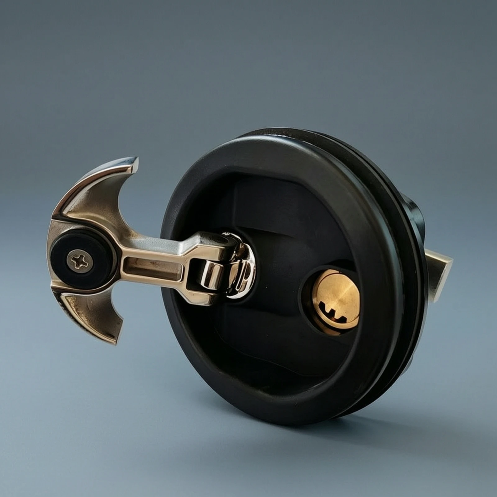 Marine Floor Lock Compact Floor Lock with Key Latch Stainless Steel Easy to Install for Boat Owners, Decks, Hatches