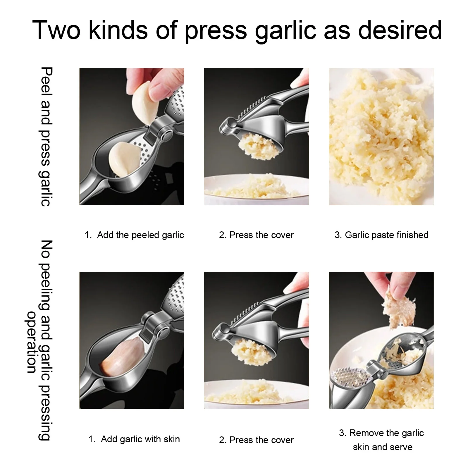 Cooking Aid Meal Preparation Garlic Press Garlic Squeezer Easy To Clean Kitchen Gadget Appliance Minimal Waste