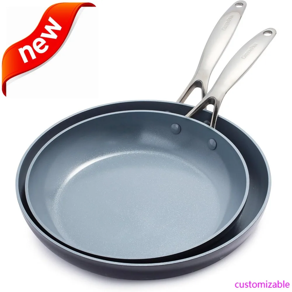 

NEW-Valencia Pro Hard Anodized Healthy Ceramic Nonstick 10" And 12" Frying Pan Skillet Set, PFAS-Free, Induction, Dishwasher Saf