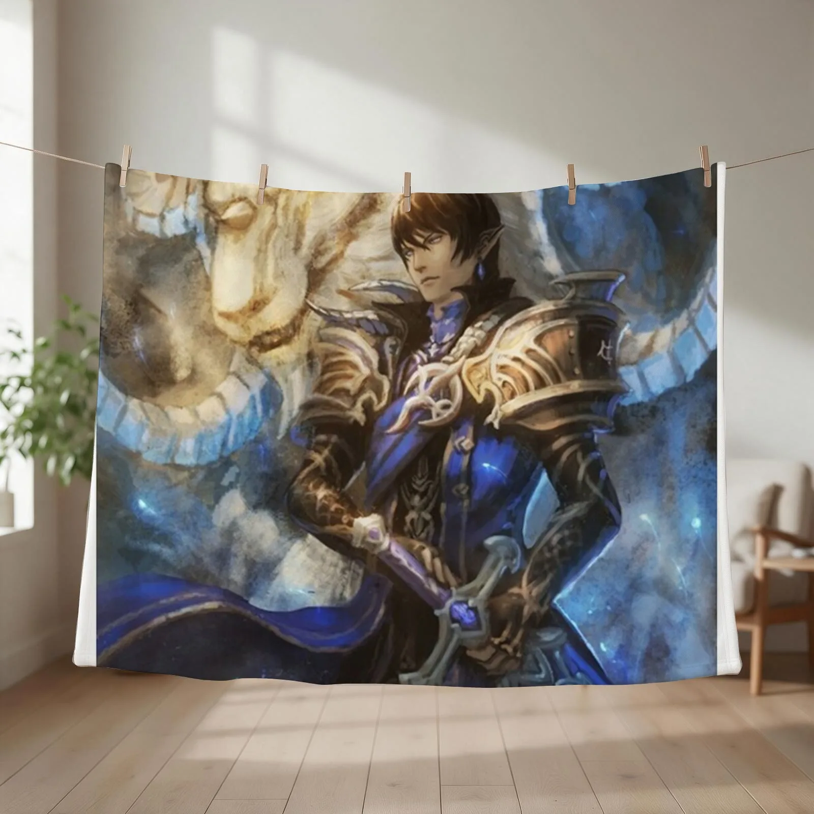 Aymeric and Hraesvelgr Throw Blanket Decoratives Furrys funny gift cosplay anime Blankets