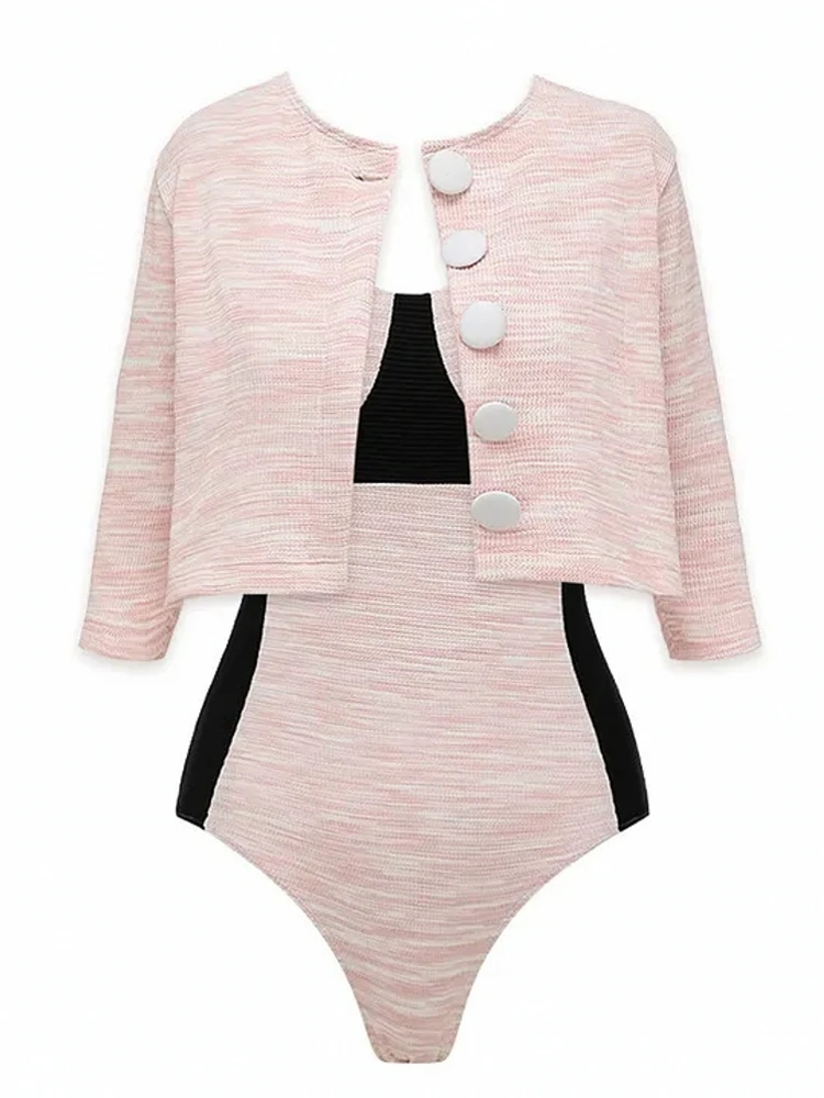 New High Waist Sexy Swimsuit Women Summer Bathing Suit Bikini Set Sleeveless Swimwear Women Beach Swimming Suit For Female