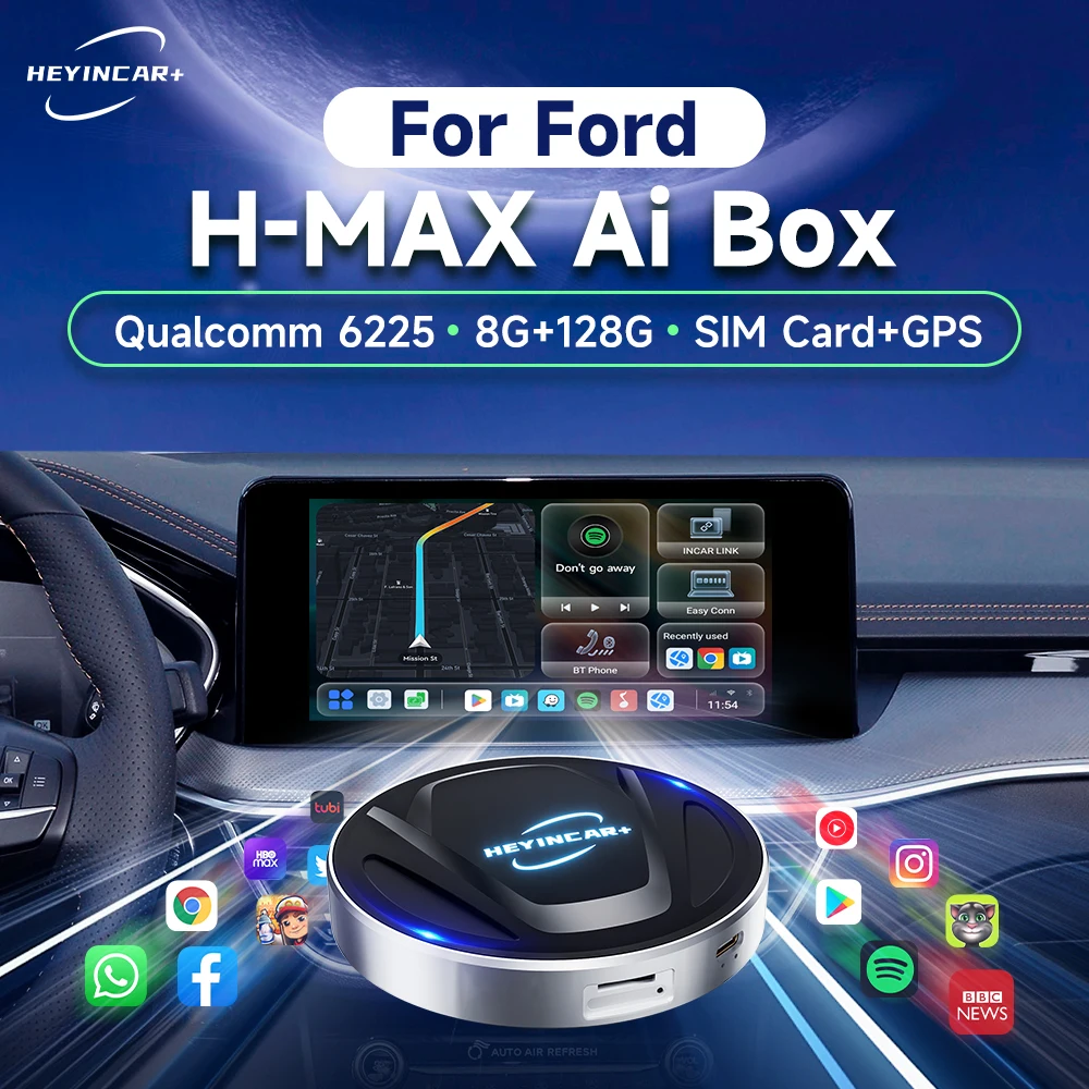 

2024 New HEYINCAR Android 13 8GB+128GB for Netflix For Ford F150 Explorer BRONCO Maverick Mustang Car Play Ai box For YouTube