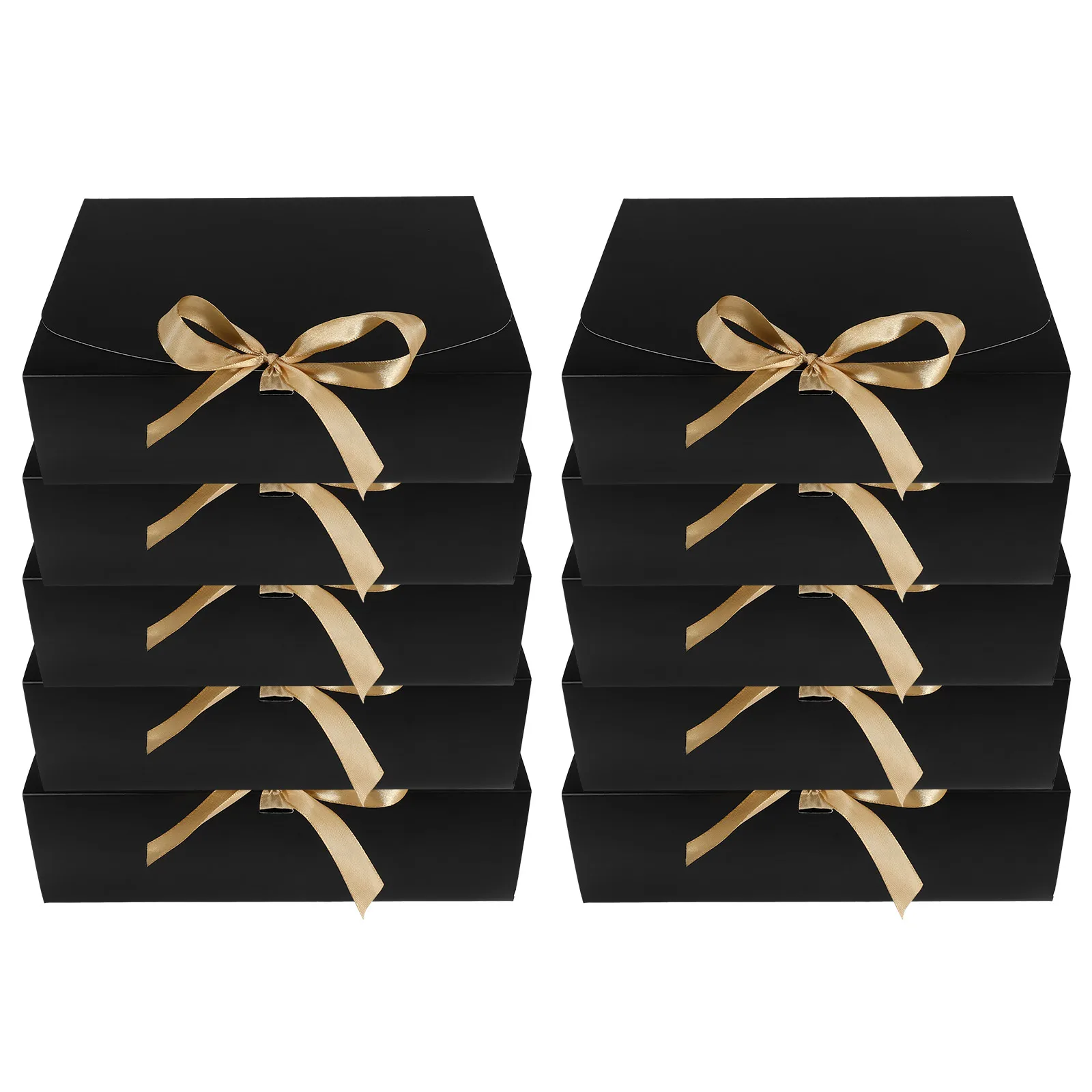 

10 Proposal Boxes Black Cardboard Bridesmaid Gift Storage Container Folding Design Wedding Party Favor Packaging Box