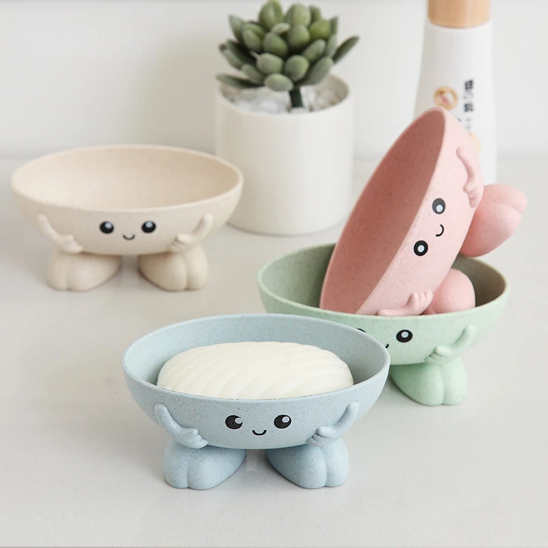 

New 1Pcs Eco-friendly Soap Box Non-slip Soap Dish Bathroom Supplies Soap Holder Cartoon Shape Storage Box Bathroom Accessories